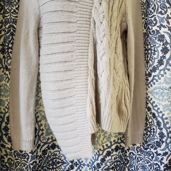 Sweater Simply Vera Wang Cable Knit Turtle Neck Asymmetrical Women's Size Large - Picture 3 of 12
